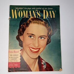 Vintage Woman’s Day Magazine Dec 14 1953 Princess Margaret Cover Pyrex Ads